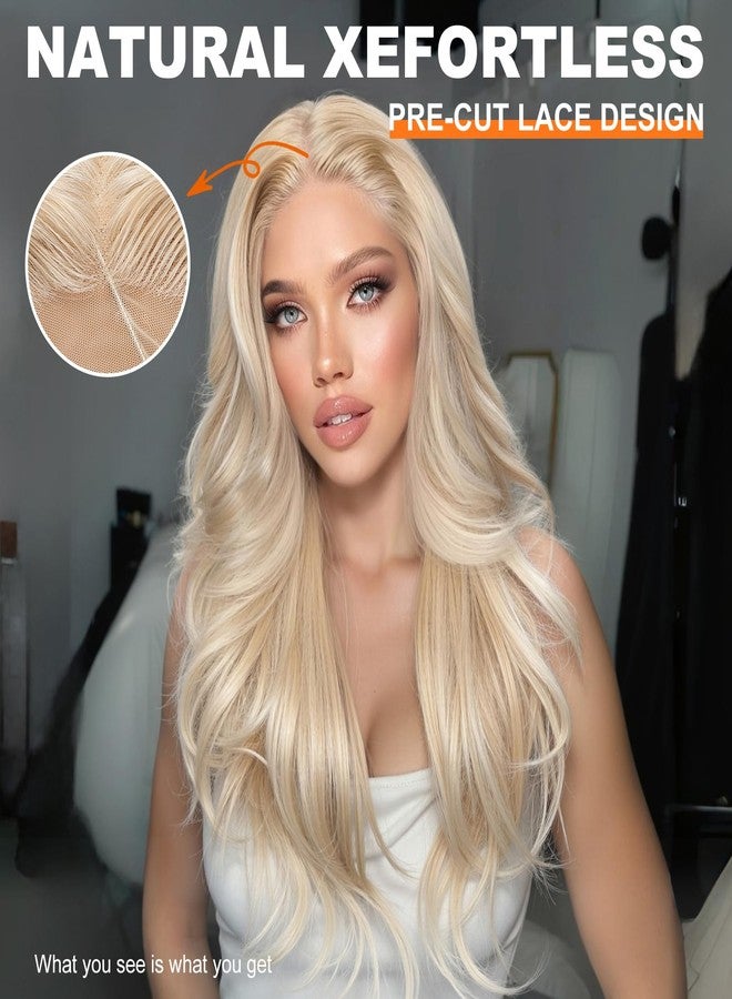 KOME Blonde Synthetic Lace Front Wig,13x4 HD Lace Layered Wave Glueless Wigs for Women Daily Use 26IN - Image 2